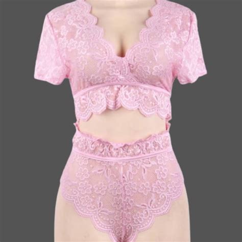 Lingerie Intimates Sleepwear Pink Lace 2 Piece Lingerie Set Poshmark