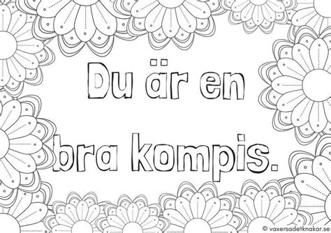 The Words Duar En Bra Kompis Are Surrounded By Flowers