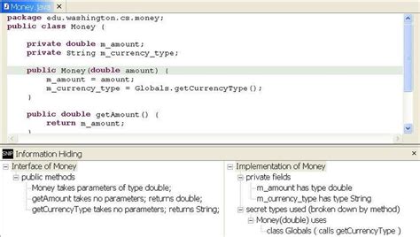 screenshot  moneyjava  information hiding snippet
