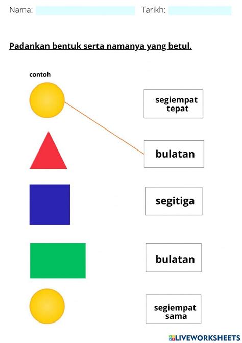 pengenalan bentuk worksheet  worksheets