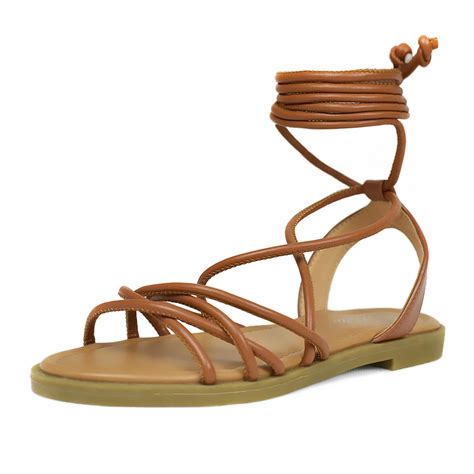 heltid womens cross lace  gladiator sandals ankle wrap strappy