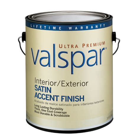 Valspar Ultra Premium 1 Gallon Interior Exterior Satin Tintable Latex Base Paint At