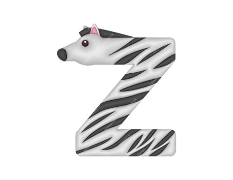 Alfabeto 3d Letra Z Tipo Zebra Vetor Premium