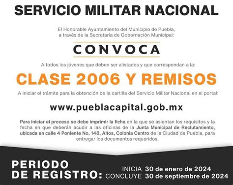 Convocatoria Para Tramitar La Cartilla Del Servicio Militar Clase