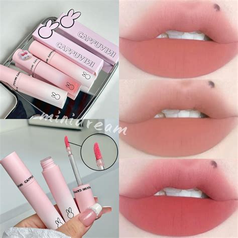 COD CAPPUVINI Pink Rabbit Liquid Lipstick Soft Matte Pink Nude Lip Clay Waterproof Long Lasting