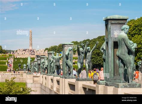 Norwayoslostatue In Frognerparkwhich Gathers 214 Statues Of The