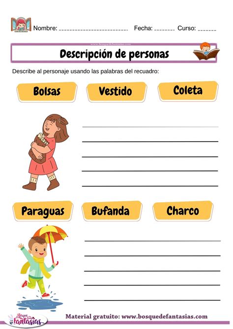 Actividades Y Fichas Sobre DescripciÓn De Personas Para Primaria