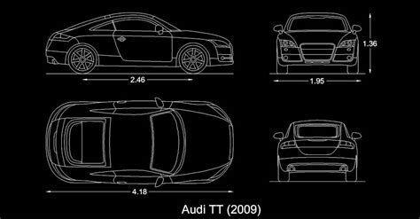 Carro Audi TT Bloque De AutoCAD 2d DWGAutoCAD