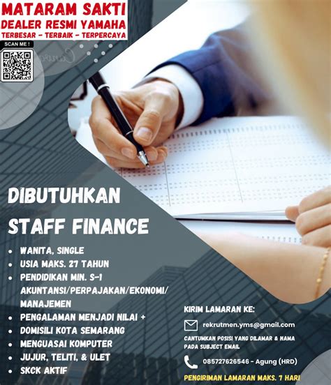 lowongan kerja januari  mataram sakti staff finance scu