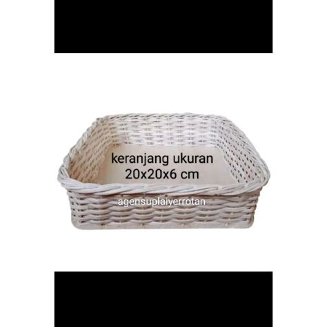 Jual Keranjang Rotan Kotak 20x20 Cm Keranjang Hantaran Serbaguna