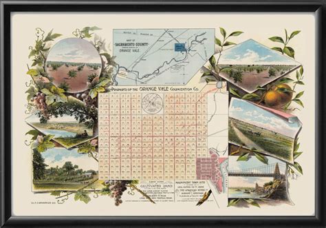 Orangevale CA 1895 Restored Map | Vintage City Maps