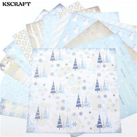 KSCRAFT 12 Pcs 6 Single Side Gedrukt Winter Grandado