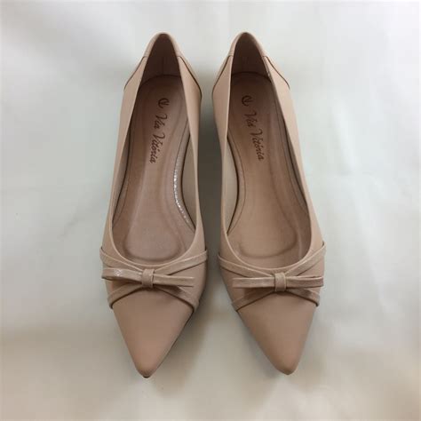 Sapatilha bico fino Nude Lacinho Via Vitória Calçados BH