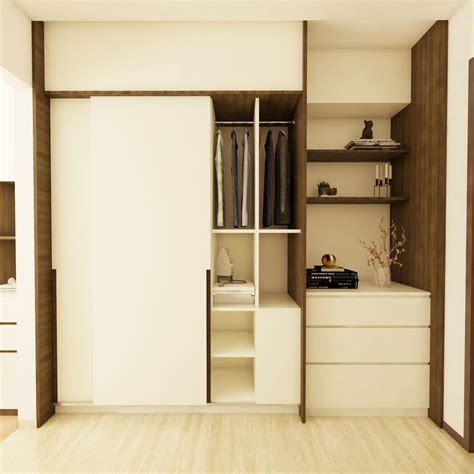 Spacious Wardrobe Design For Bedroom With Open Units | Livspace