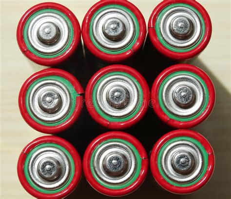 Group Of Aa Batteries Close View Stock Photo Image Of Energy