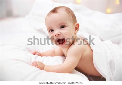 Naked Adorable Baby Lying On Soft Stock Photo 398689324 Shutterstock