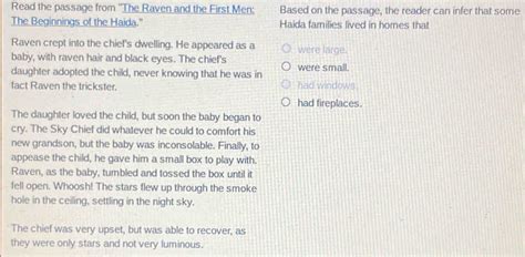 Solved Read The Passage From The Raven And The First Men Based On