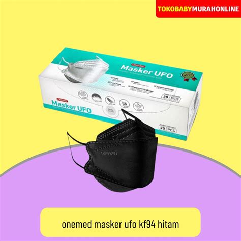 Jual ONEMED MASKER MEDIS KF94 UFO 4PLY HITAM Shopee Indonesia