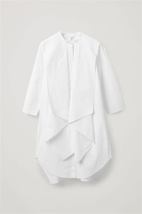 Cos Cotton Shirt Dress With Draped Layers About Icons