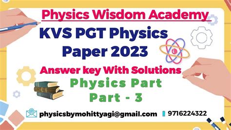 KVS PGT Physics Question Paper 2023 Answer Key With Solution Mohit