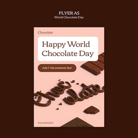 Premium Psd World Chocolate Day Template Design