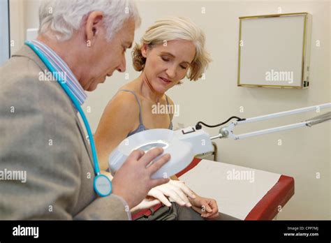 Dermatology Consultation Woman Stock Photo Alamy