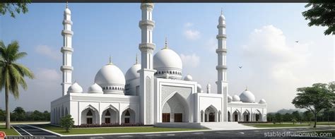 design   modern mosque   minarets stable diffusion