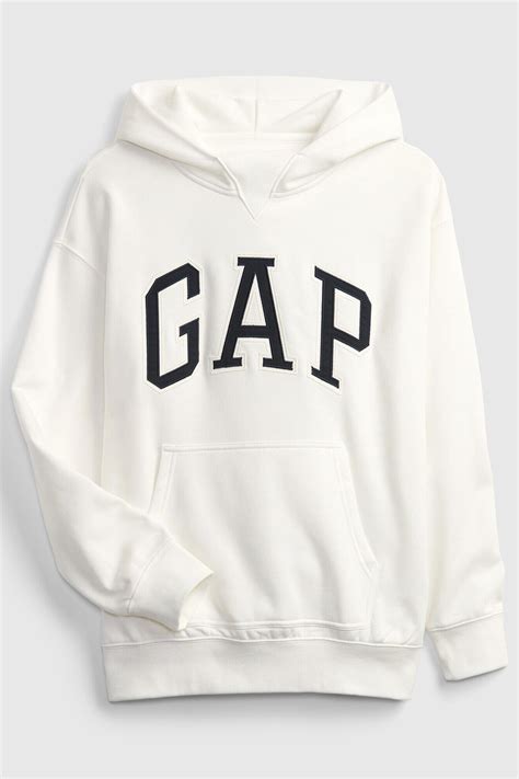 GAP, Худи с лого, Бял, 155-160 CM - eMAG.bg