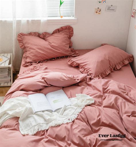 Earth Tone Ruffle Bedding Set Pink Best Stylish Bedding Ever Lasting