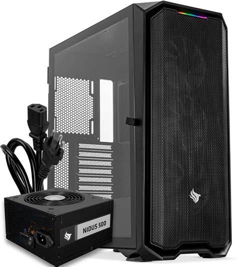 Kit Gabinete Gamer Pichau Gadit 2 Black Fonte Nidus 500w Cabo De