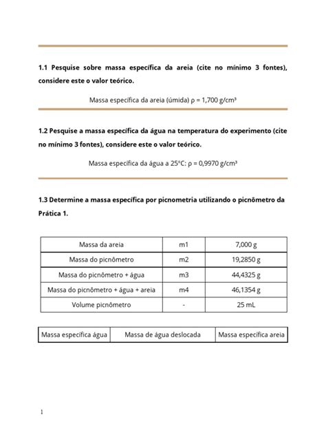 Massa Especifica Da Areia - Massa Específica da Areia e Água | PDF | Densidade | Natureza