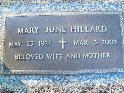 Mary June Hillard 1927 2003 Mémorial Find a Grave