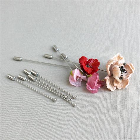 Основа для броши булавка иголка серебро платина, 1 шт, длина 90 мм в ...