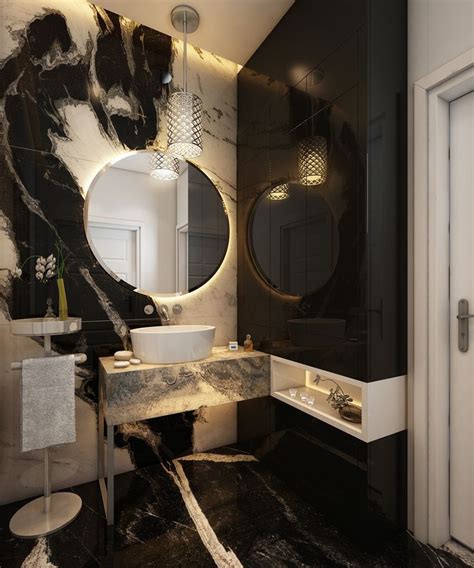 modern luxury black  white bathroom design