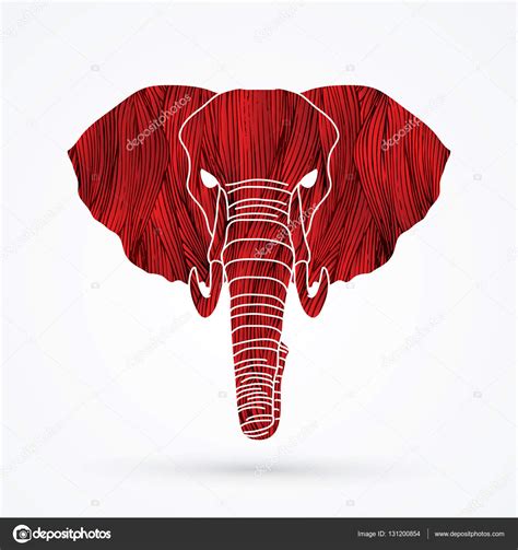 angry elephant head front view stock vector  sila
