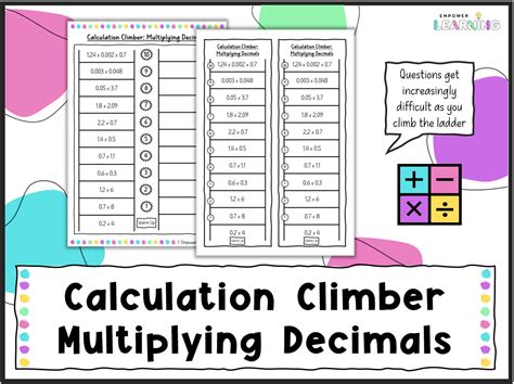 Multiplying Decimals Calculation Climber Worksheet For Ks3 Teaching