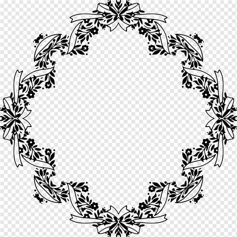 ornamen desain bunga ornamen daun simetri monokrom png pngwing