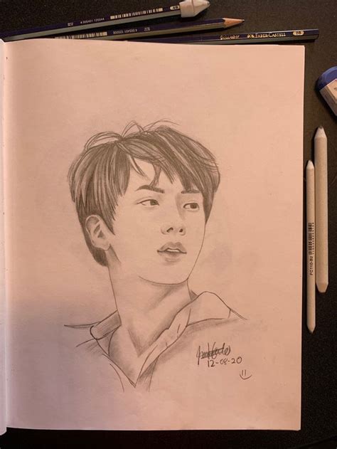 Bts Jin Drawing Male Sketch Drawings Male