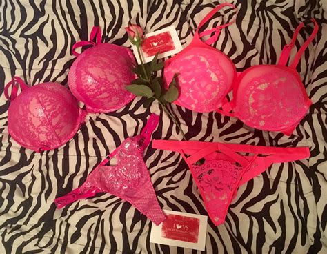 Victoria S Secret Rose Foil Neon Hot Pink