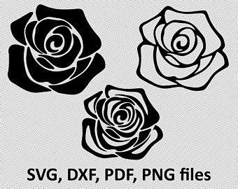 Rose Svg Rose Dxf Vector Rose Shape Rose Silhouette Rose Etsy In