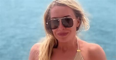 As Part Of Her Glam Yacht Trip Laura Hamilton Shows Off Her Curves In A Nude Swimsuit