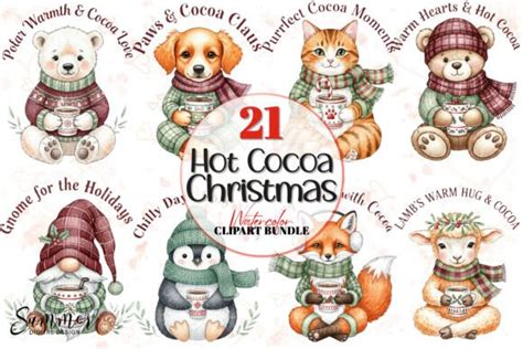 Cozy Christmas Hot Cocoa Clipart Bundle Graphic By Summer Digital