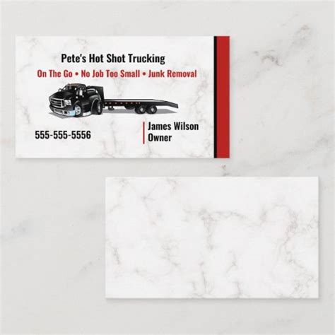 Hot Shot Trucking Business Card Zazzle