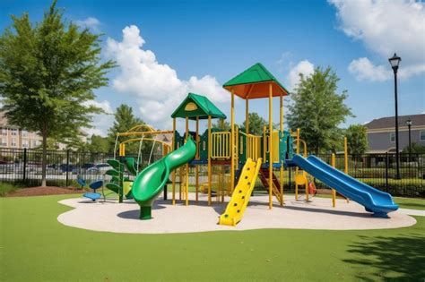 Playground Com Escorregadores E Trepa Trepa Para Crianças Foto Premium