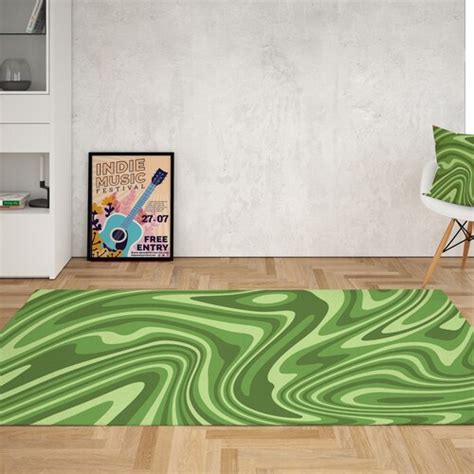 Pastel Retro Swirl Rug Psychedelic Groovy 70s Rug Wavy Etsy