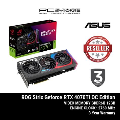 Asus Rog Strix Geforce Rtx 4070ti 12gb Gddr6x Oc Edition Graphic Card