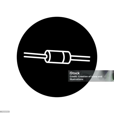 Pin Diode Black Line Icon Pictogram For Web Page Stock Illustration