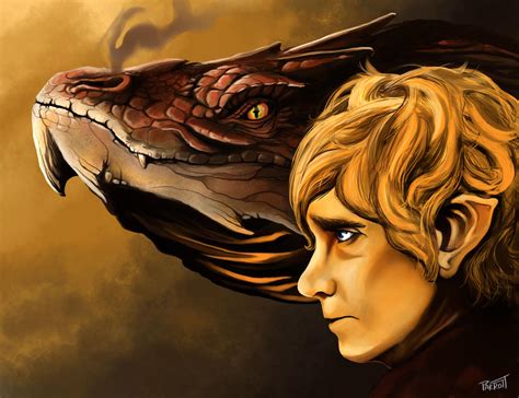 Bilbo and Smaug by PaintedParrott on DeviantArt