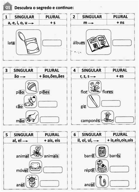 Plural E Singular 3 Ano - Saberes e Fazeres em Nossas Mãos: Atividades de Singular e plural para ...