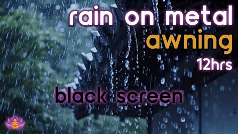 Black Screen Rain On Metal Awning No Thunder Rain Ambience Rain